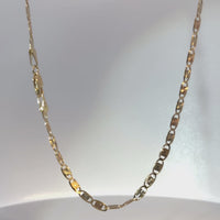 14KT Gold Chain Hollow Tri Tone Heart Valentino 3.5mm