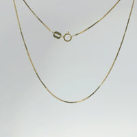 14KT Gold Solid Thin Chain Box Link with Pinwheel Clasp .7mm