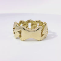14KT Gold Ring Unisex Plain Miami Cuban Link Band