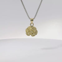 14KT Gold Charm Mini Rose with Plain Bell