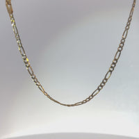 14KT Gold Chain Solid Figaro Pave 2.5mm
