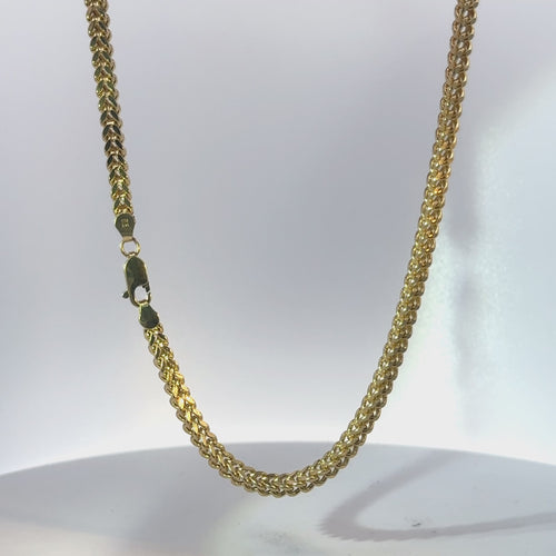 14KT Gold Chain Hollow Box Franco 4mm