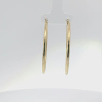 14KT Gold Earrings Hoops Plain 1.5 Inch Hollow Tube 2mm