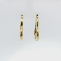 14KT Gold Earrings Plain Heart Hoops 2.5 Inch Hollow Tube 3mm