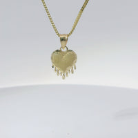 14KT Gold Charm Small Melting Heart with Plain Bell