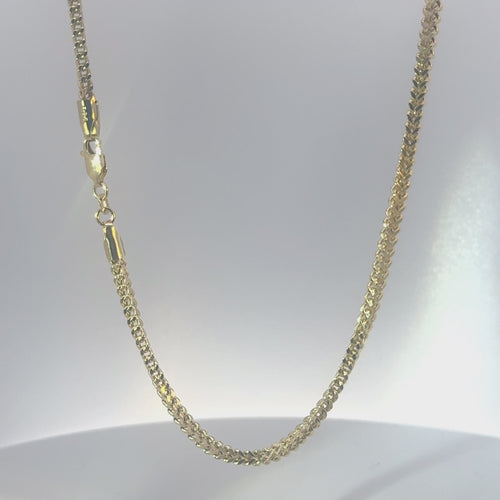 14KT Gold Chain Hollow Box Franco 3mm