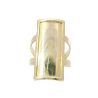 14KT Gold Women's Ring Rectangle Engravable Picture Frame with Split Band