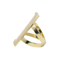 14KT Gold Women's Ring Rectangle Engravable Picture Frame with Split Band