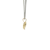 14KT Gold Charm Mini Infinity Loop with Red, White, and Green CZ Stones with White CZ Stone Heart and Plain Bell
