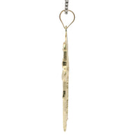 14KT Gold Charm Medium Right Staff Sunray Halo St Jude with Plain Bell