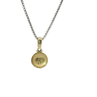 14KT Gold Charm Round Black and Red Enamel Lady Bug with White CZ Stones Body and Bell