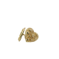 14KT Gold Earrings Small Nugget Heart Shape with Push Back Post and Butterfly Backs