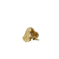 14KT Gold Earrings Small Nugget Heart Shape with Push Back Post and Butterfly Backs