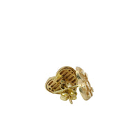 14KT Gold Earrings Small Nugget Heart Shape with Push Back Post and Butterfly Backs