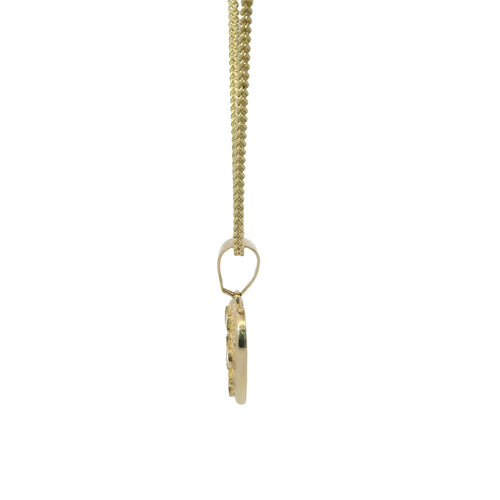 14KT Gold Charm Small 3D Nugget Heart with Plain Bell