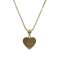 14KT Gold Charm Small 3D Nugget Heart with Plain Bell