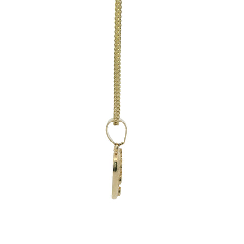 14KT Gold Charm Small 3D Nugget Heart with Plain Bell