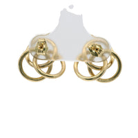 14KT Gold Earrings Small Borromean / Triskelion Triple Interlocking Rings with Push Back Post and Butterfly Backs