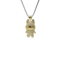 14KT Gold Charm Small 3D White CZ Stones LaBuBu with Plain Bell