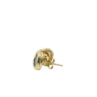14KT Gold Earrings Small Black Heart with Dotted Border with Push Back Post and Butterfly Backs