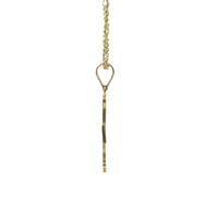 14KT Gold Charm Small Flat Caravaca Crucifix Cross with Plain Bell