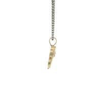 14KT Gold Charm Small Tri Tone Elephant with Pink Eye and Rose Gold Pointed Blanket Plain Bell