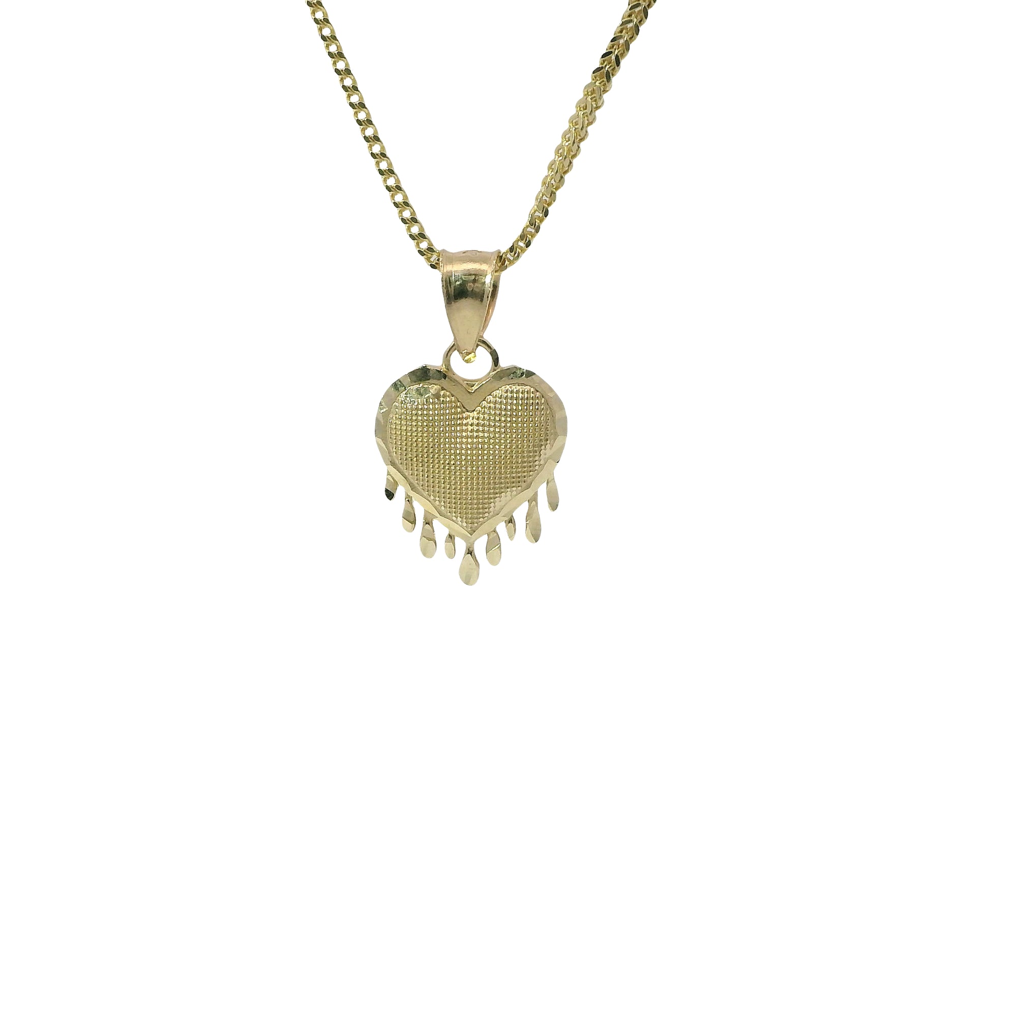 14KT Gold Charm Small Melting Heart with Plain Bell