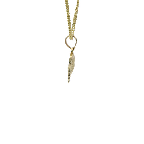14KT Gold Charm Small Melting Heart with Plain Bell