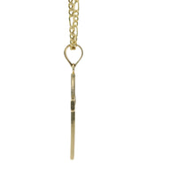 14KT Gold Charm Small Engravable Center Plain Cross with Plain Bell