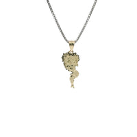 14KT Gold Charm Small Betty Boop Full Body with Diamond Cut Hair and Plain Bell