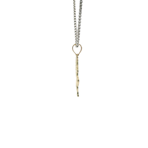 14KT Gold Charm Small Betty Boop Full Body with Diamond Cut Hair and Plain Bell