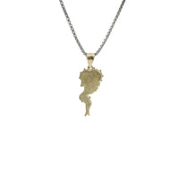 14KT Gold Charm Small Betty Boop Full Body with Diamond Cut Hair and Plain Bell