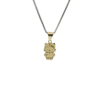 14KT Gold Charm Small Full Body Diamond Cut Hello Kitty with Plain Bell