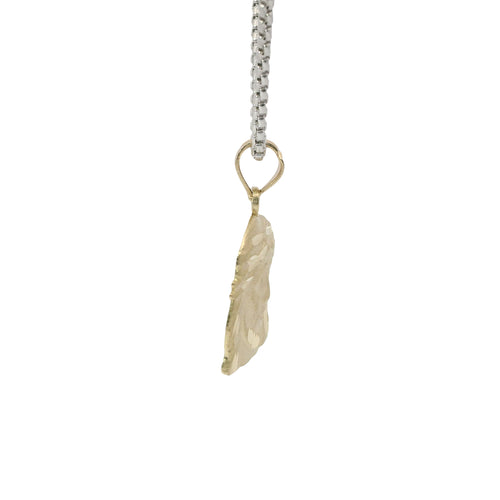 14KT Gold Charm Small Right Facing Jesus Head with Thorn Crown and Plain Bell