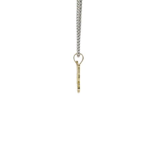 14KT Gold Charm Small Diamond Cut Kuromi with Plain Bell