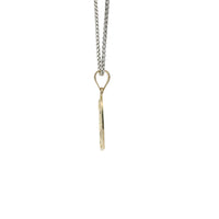 14KT Gold Charm Small Diamond Cut Open Center "Pin Up" Heart Betty Boop with Plain Bell
