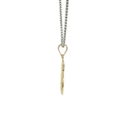 14KT Gold Charm Small Diamond Cut Open Center "Pin Up" Heart Betty Boop with Plain Bell