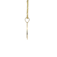 14KT Gold Charm Small Round Two Tone St Benedict Coin with Plain Bell