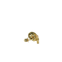 14KT Gold Earrings Small Sunray Tear Drop with Dotted Border, Push Back Post and Butterfly Backs