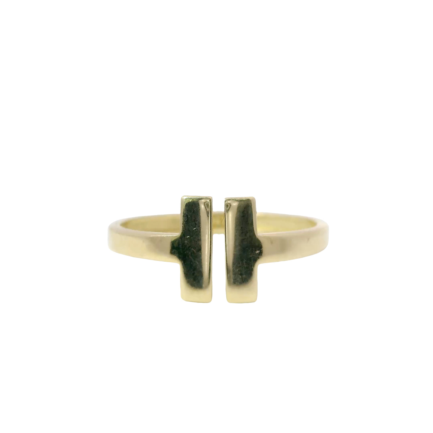 14KT Gold Ring Women's Light Weight Split Bar Band