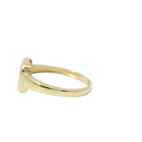 14KT Gold Ring Women's Dark Pink CZ Stones Heart Cluster Center with Square Puff Border and Plain Band