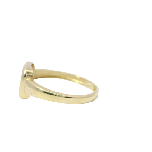 14KT Gold Ring Women's Dark Pink CZ Stones Heart Cluster Center with Square Puff Border and Plain Band