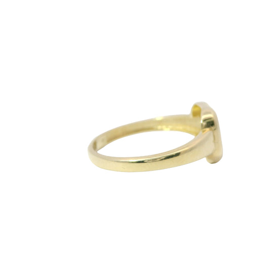 14KT Gold Ring Women's Dark Pink CZ Stones Heart Cluster Center with Square Puff Border and Plain Band