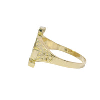 14KT Gold Ring Unisex Mini Nugget Raised "LA" (Los Angelos) and Plain Nugget Band