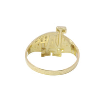 14KT Gold Ring Unisex Mini Nugget Raised "LA" (Los Angelos) and Plain Nugget Band