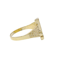 14KT Gold Ring Unisex Mini Nugget Raised "LA" (Los Angelos) and Plain Nugget Band