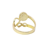 14KT Gold Ring Women's White CZ Stones Infinity / Heart / Cluster Circle with Plain Split Band