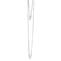 14KT White Gold Solid Thin Chain Box Link with Pinwheel Clasp .5mm
