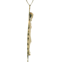 14KT Gold Charm Large Two Tone "St. Jude" Name Plate St Jude Figure with Plain Bell