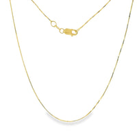 14KT Gold Solid Thin Chain Box Link with Pinwheel Clasp .4mm